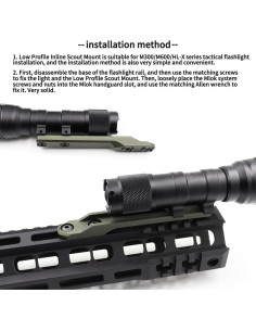 Montura de Luz de Arma Jmtac Mlok Inline Scout Aluminio Verde 2