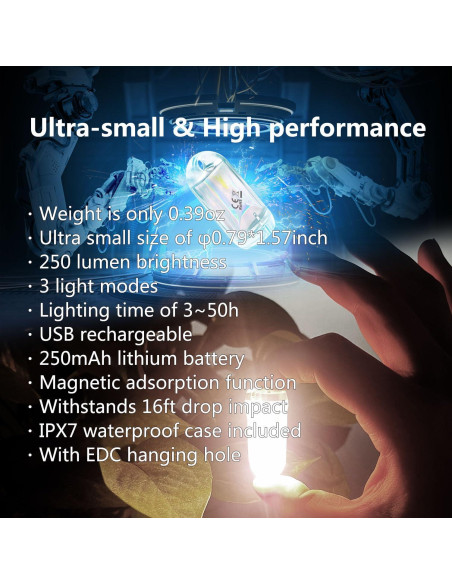 Linterna LED Mini DOKEEP GD2 USB Recargable a Prueba de Agua