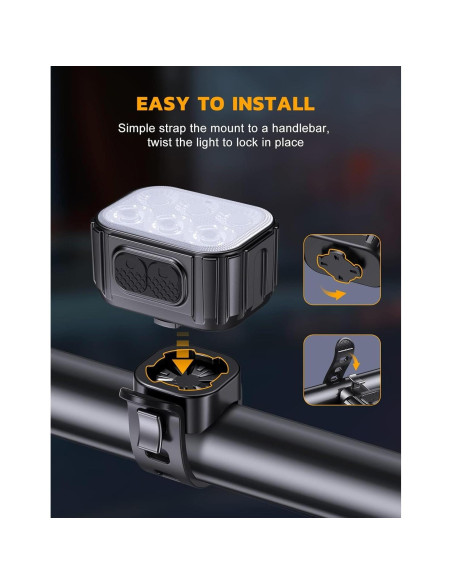 Juego de Luces para Bicicleta Cuvccn Q6 Recargables IP65