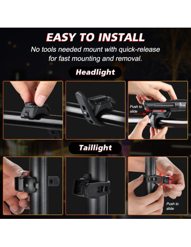 Juego de Luces para Bicicleta Ascher USB Recargables 4 Modos