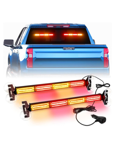 Barra de Luz Estroboscópica LED LRTER 45cm 2 en 1 para Vehículos