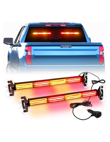 Barra de Luz Estroboscópica LED LRTER 45cm 2 en 1 para Vehículos