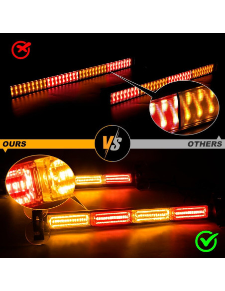 Barra de Luz Estroboscópica LED LRTER 45cm 2 en 1 para Vehículos