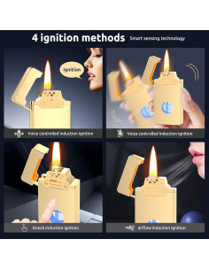 Encendedor Retro REIDEA Oro Champán Recargable USB 5ml 2