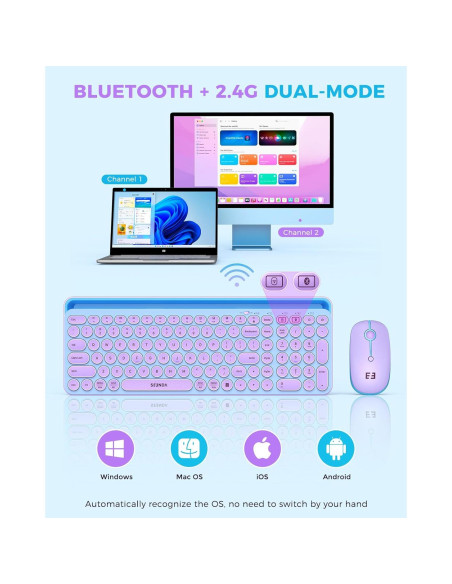 Teclado y Ratón Bluetooth Seenda CTU-301 Multi-Dispositivo