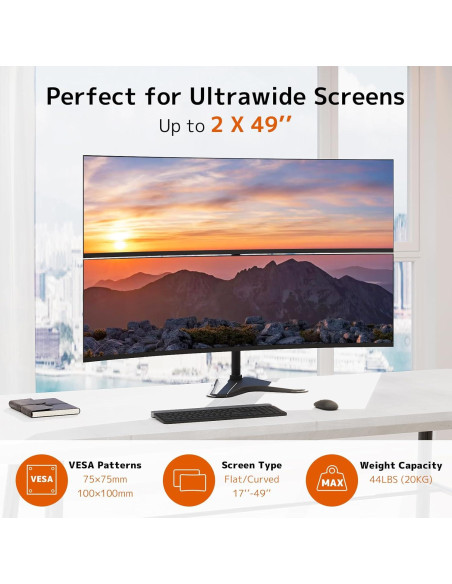 Soporte Doble para Monitor Putilsen Mount 17-49" Negro