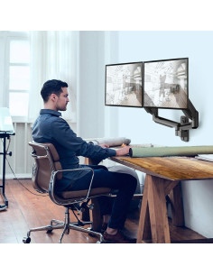 Soporte de Pared Doble Monitor HUANUO 17-32" Ajustable VESA 2
