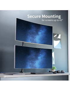 Soporte de Monitor Doble Vertical VIVO STAND-V202T 43" Negro 2