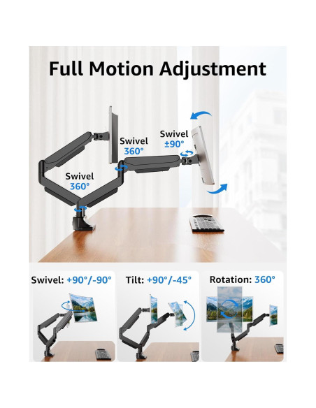 Soporte Doble para Monitores MOUNTUP MU7012 17-42" 6.6-33lbs Soporte Doble para Monitores MOUNTUP MU7012 17-42" 6.6-33lbs