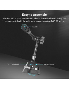 Brazo Mágico Articulado 28cm SmallRig 3726 con Abrazadera 2