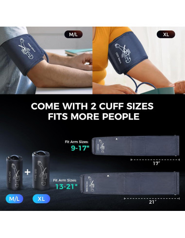 Monitor de Presión Arterial Automático FIYES con 2 Manguitos