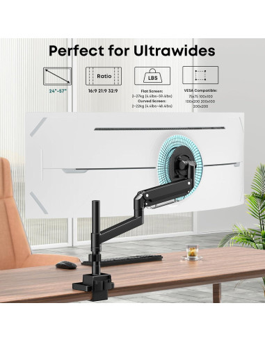 Soporte de Monitor Putilsen Mount Ajustable 24-57" Negro