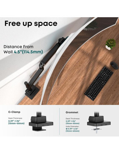 Soporte de Monitor Putilsen Mount Ajustable 24-57" Negro