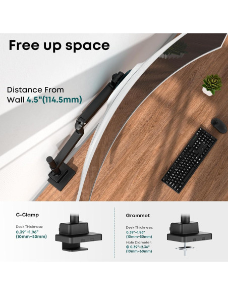 Soporte de Monitor Putilsen Mount Ajustable 24-57" Negro