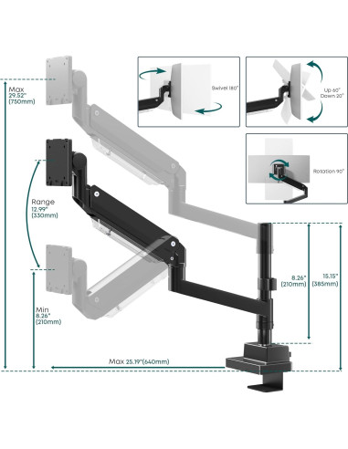 Soporte de Monitor Putilsen Mount Ajustable 24-57" Negro