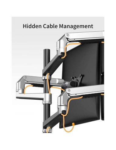 Extensión Brazo de Monitor ErgoUnion Plata para Soporte Serie E