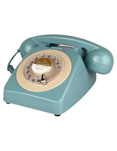 Teléfono Retro de Línea Terrestre TelPal Azul 1960 con Timbre