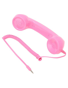 Auricular Retro TUORE Rosa 3.5mm con Control de Volumen