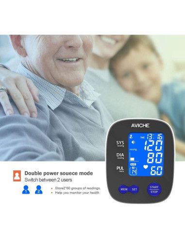 Monitor de Presión Arterial Digital AVICHE con Pantalla LCD
