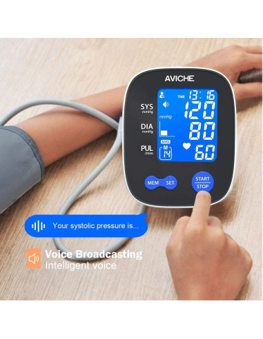 Monitor de Presión Arterial Digital AVICHE con Pantalla LCD