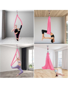 Hamaca de Yoga Aéreo AGULIUM 3.0x2.8m 500kg Rosa 2