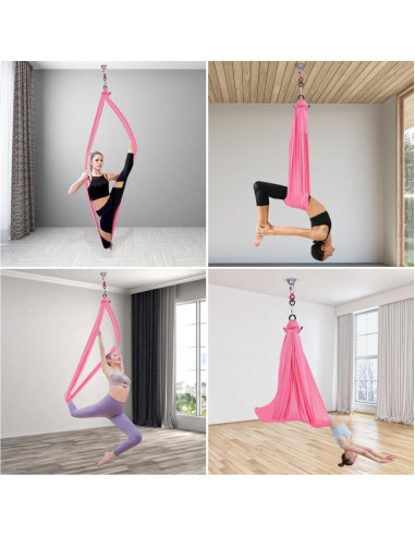 Hamaca de Yoga Aéreo AGULIUM 3.0x2.8m 500kg Rosa