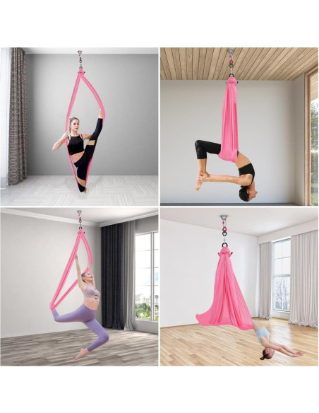 Hamaca de Yoga Aéreo AGULIUM 3.0x2.8m 500kg Rosa