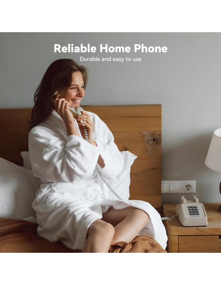 Teléfono de Cuerda Vintage Sangyn Beige con Timbre Mecánico