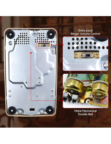 Teléfono de Cuerda Vintage Sangyn Beige con Timbre Mecánico