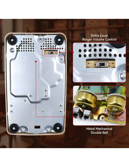 Teléfono de Cuerda Vintage Sangyn Beige con Timbre Mecánico