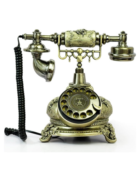 Teléfono Retro Vintage TelPal X2104B de Disco Rotatorio Bronce