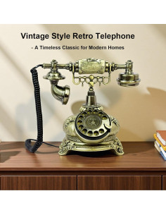 Teléfono Retro Vintage TelPal X2104B de Disco Rotatorio Bronce 2