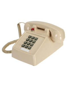 Teléfono de Línea Fija Vintage SOUJOY Beige con Timbre Fuerte