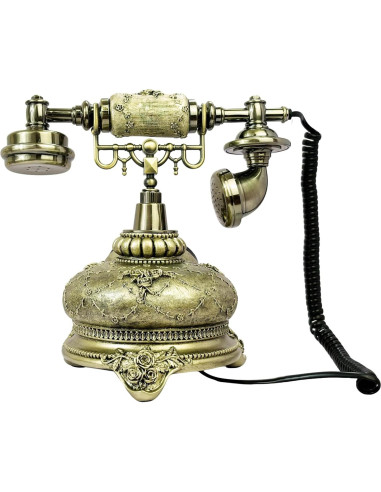 Teléfono Retro Vintage TelPal X2104B de Disco Rotatorio Bronce