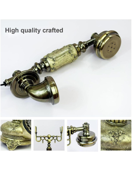 Teléfono Retro Vintage TelPal X2104B de Disco Rotatorio Bronce