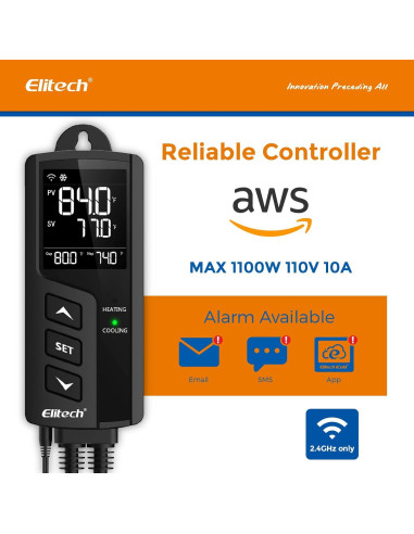 Controlador de Temperatura y Humedad Elitech STC-1000WiFi