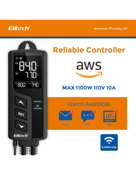 Controlador de Temperatura y Humedad Elitech STC-1000WiFi