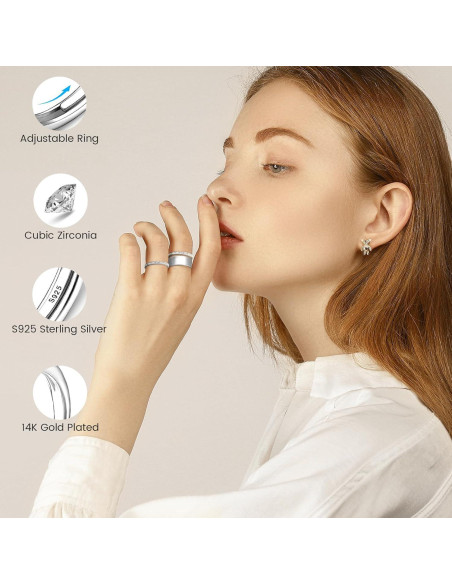 Anillos Apilables Ajustables Baño de Oro 14K para Oura Ring Anillos Apilables Ajustables Baño de Oro 14K para Oura Ring