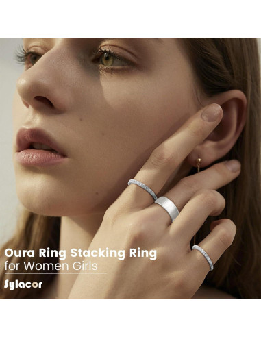 Anillos Apilables Ajustables Baño de Oro 14K para Oura Ring