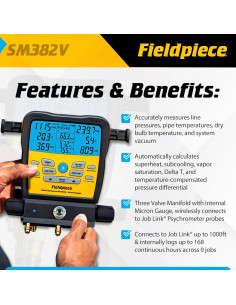 Manifold de Refrigerante Inalámbrico Fieldpiece SM382V 3 Puertos 2