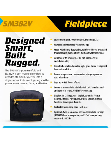 Manifold de Refrigerante Inalámbrico Fieldpiece SM382V 3 Puertos