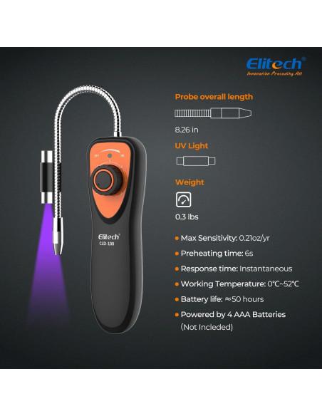 Detector de Fugas de Refrigerante Elitech CLD-100UV Sensible