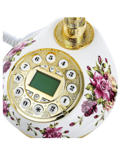 Teléfono de línea fija retro Cedilis cerámica LCD decorativo 2