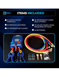 Juego de Manómetros Digitales HVAC Hiatsu WK-6889-L 2.75kg 2