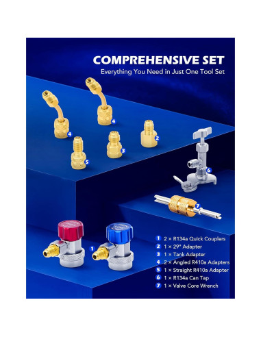 Conjunto de Manómetros de AC 4 Vías Orion Motor Tech R134a R22 R410a