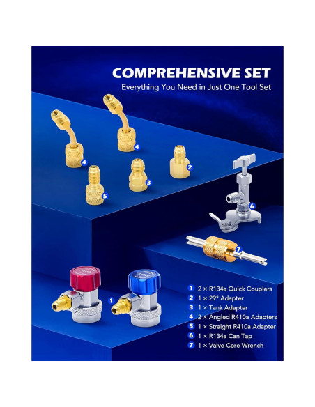 Conjunto de Manómetros de AC 4 Vías Orion Motor Tech R134a R22 R410a