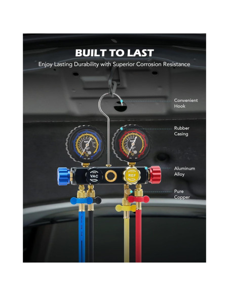 Conjunto de Manómetros de AC 4 Vías Orion Motor Tech R134a R22 R410a