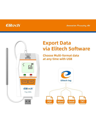 Registrador de Datos Elitech Tlog 100EL -196C a +150C Paquete de 4