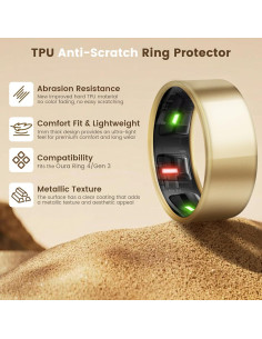 Cubierta Protector de Anillo TPU NewJourney para Oura Ring 9 Oro/Rosa 2