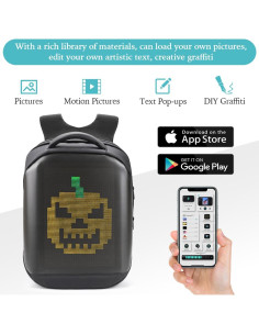 Mochila LED Programable Raoaoqoon 21L Impermeable 15.6" 2